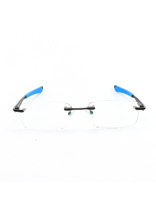 Armação de Óculos Flutuante Sem Aro Wingfold Preto e Azul Claro